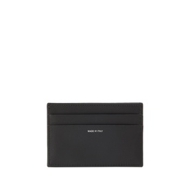 Paul Smith Access black calf leather cardholder with slim profile and "Made in Italy" branding, front view