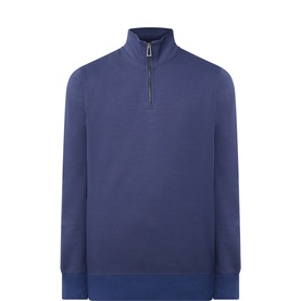 Waffle-Knit Half-Zip Sweater