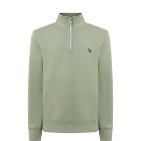 Zebra Logo Badge Half-Zip Sweatshirt
