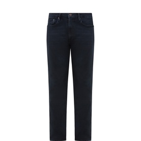 Paul Smith Slim Jeans in dark colour wash denim, five-pocket styling with clean finish, flat lay view