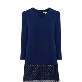 Lauren Sequin Hem Shift Dress