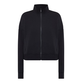 Spanx AirEssentials&reg; Track Jacket in Very Black with mock neck, zip fastening, dropped shoulders and ribbed cuffs