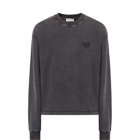 Cropped Waffle-Knit Logo T-Shirt