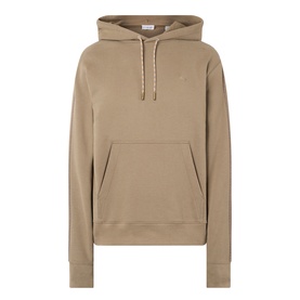 Burberry Finch Brown cotton hoodie with kangaroo pocket, drawstring hood, and embroidered logo detail on chest