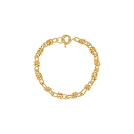 Daisy Jewellery Polly Knot Chain Bracelet in 18ct gold plate, chunky chain links with bold knot detailing and spring ring clasp