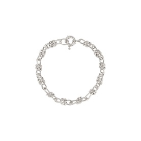 Daisy Jewellery Polly Knot Chain Bracelet in sterling silver with bold knot links, figaro-style chain, and spring ring clasp