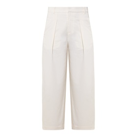 InWear Elvia Wide Leg Trousers in Vanilla, featuring pleat details, belt loops, and wide-cut cropped legs
