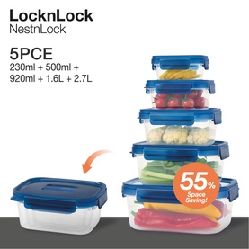 NestnLock Blue Container Five-Piece Set