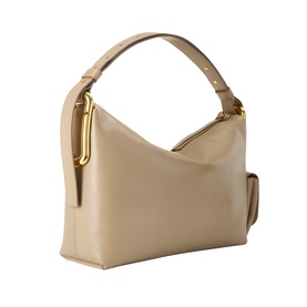 Marc Jacobs The Scene Large Shoulder Bag in light slate smooth leather with gold-tone J-logo hardware, top handle, and side pocket with turn lock