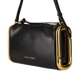 Marc Jacobs Scene Small Shoulder Bag in black leather with oversized gold-toned hardware detail and slim shoulder strap