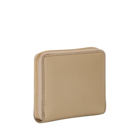 Marc Jacobs The Scene Slim Compact Wallet in Light Slate leather, zip-around with gold-tone hardware and tonal stitching