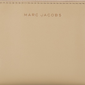Marc Jacobs The Scene Slim Compact Wallet in light slate smooth leather with gold-tone embossed logo detail