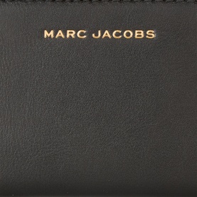 Marc Jacobs The Scene Top Zip Multi Wallet in black smooth leather with gold-tone logo lettering detail