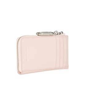 Marc Jacobs The Scene Top Zip Multi Wallet in powder pink leather, silver-tone zip and charm fastening, card slots visible