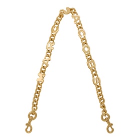 Marc Jacobs The Logo Chain Shoulder Strap in gold-tone metal with logo lettering links and lobster clasp fastenings