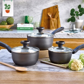 Ceramic Non-Stick Saucepan Three-Piece Set