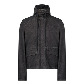 Robyn Lynch black denim casual jacket with high collar, zip fastening, and twin chest patch pockets