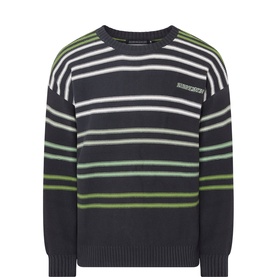 Striped Logo Boxy Fit Sweater