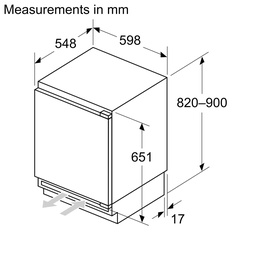 Series 4 Built-under Freezer Flat Hinge