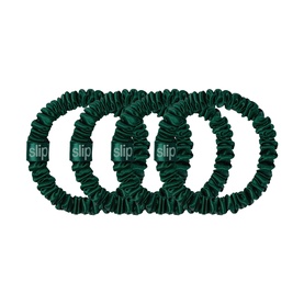 Pure Silk Skinny Scrunchies - Green