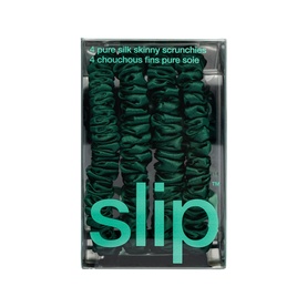 Pure Silk Skinny Scrunchies - Green