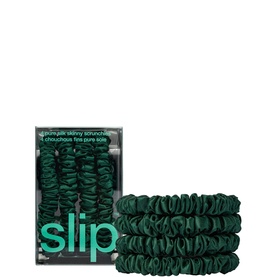 Pure Silk Skinny Scrunchies - Green