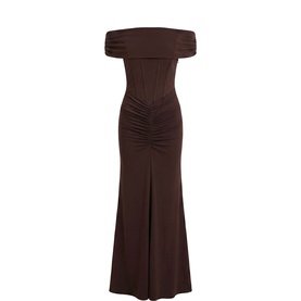 Ania Ruched Off The Shoulder Dress