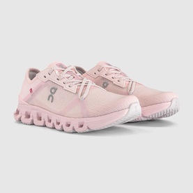 On Cloud X 3 trainers in pink, featuring mesh upper, silver On logo, and chunky white CloudTec sole
