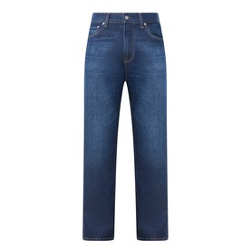 Citizens of Humanity 3049 Straight Jeans in dark indigo, relaxed straight leg, five-pocket styling, subtle fading detail