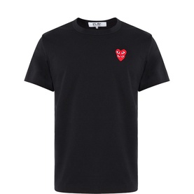 Double Heart Embroidered Logo T-Shirt