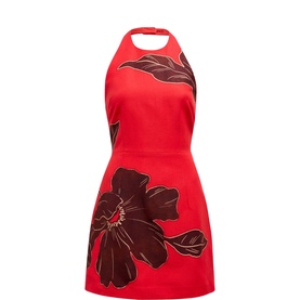 Corinna Printed Linen Halter Mini