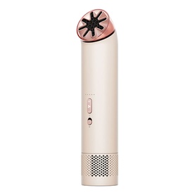 Dyson HushJet&trade; Mini Cool Fan in Stone/Blush, handheld personal fan with rose-gold blade head and perforated base