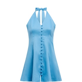 Ina Button Halter Mini Dress