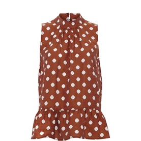 Indie Polka Dot Peplum Blouse