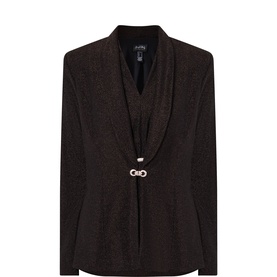 Sparkle-Knit Single-Breasted Jacket