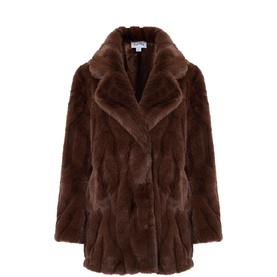 Textured Faux Fur Coat