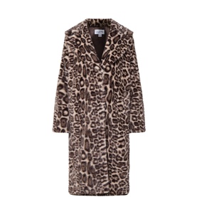 Leopard Print Faux Fur Coat