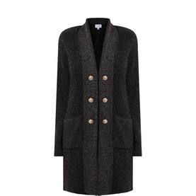 Sparkle-Knit Military Cardigan