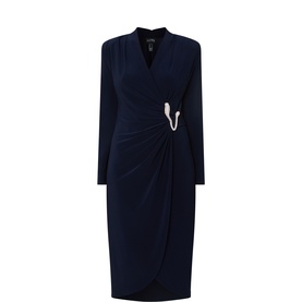 Draped Rhinestone Wrap Dress