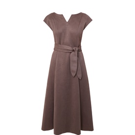 Suedette Fit-and-Flare Dress