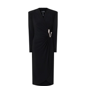 Rhinestone Draped Wrap Dress
