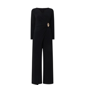 Side-Drape Wide Leg Jumpsuit