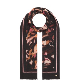 Floral Oblong Wool Scarf