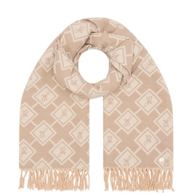 Jacquard Logo Fringed Scarf