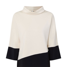 Colour-Blocked Cowl Neck Sweatshirt