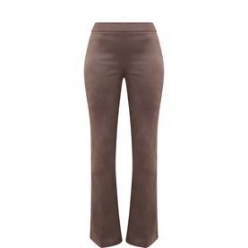 Faux Suede Flared Trousers