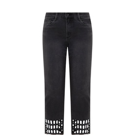 Rhinestone Hem Jeans
