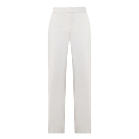 Joseph Ribkoff High-Rise Wide Leg Jeans in Birch, wide-leg silhouette with pressed creases and hook and bar fastening, faux pockets