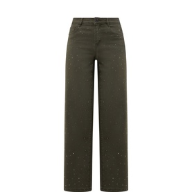 Embellished Slim-Leg Jeans