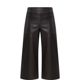 Faux Leather Culottes Trousers